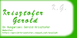 krisztofer gerold business card